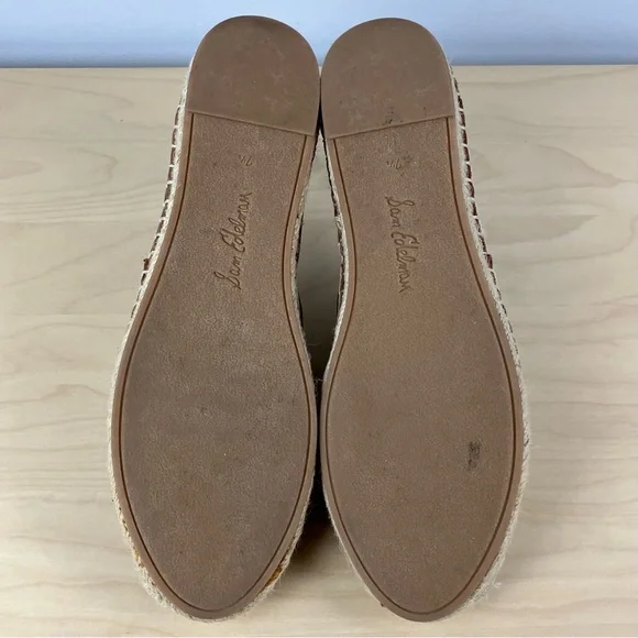 Sam Edelman Women’s Size 7.5 M Khloe Brown Leather Slip On Espadrille Shoes - Picture 9 of 12